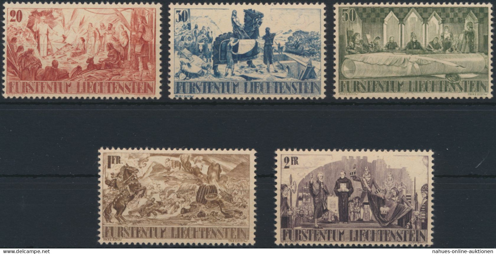 Liechtenstein 202-206 Grafen Montfort-Werdenberg Sargans Tadellos Postfrisch MNH - Briefe U. Dokumente