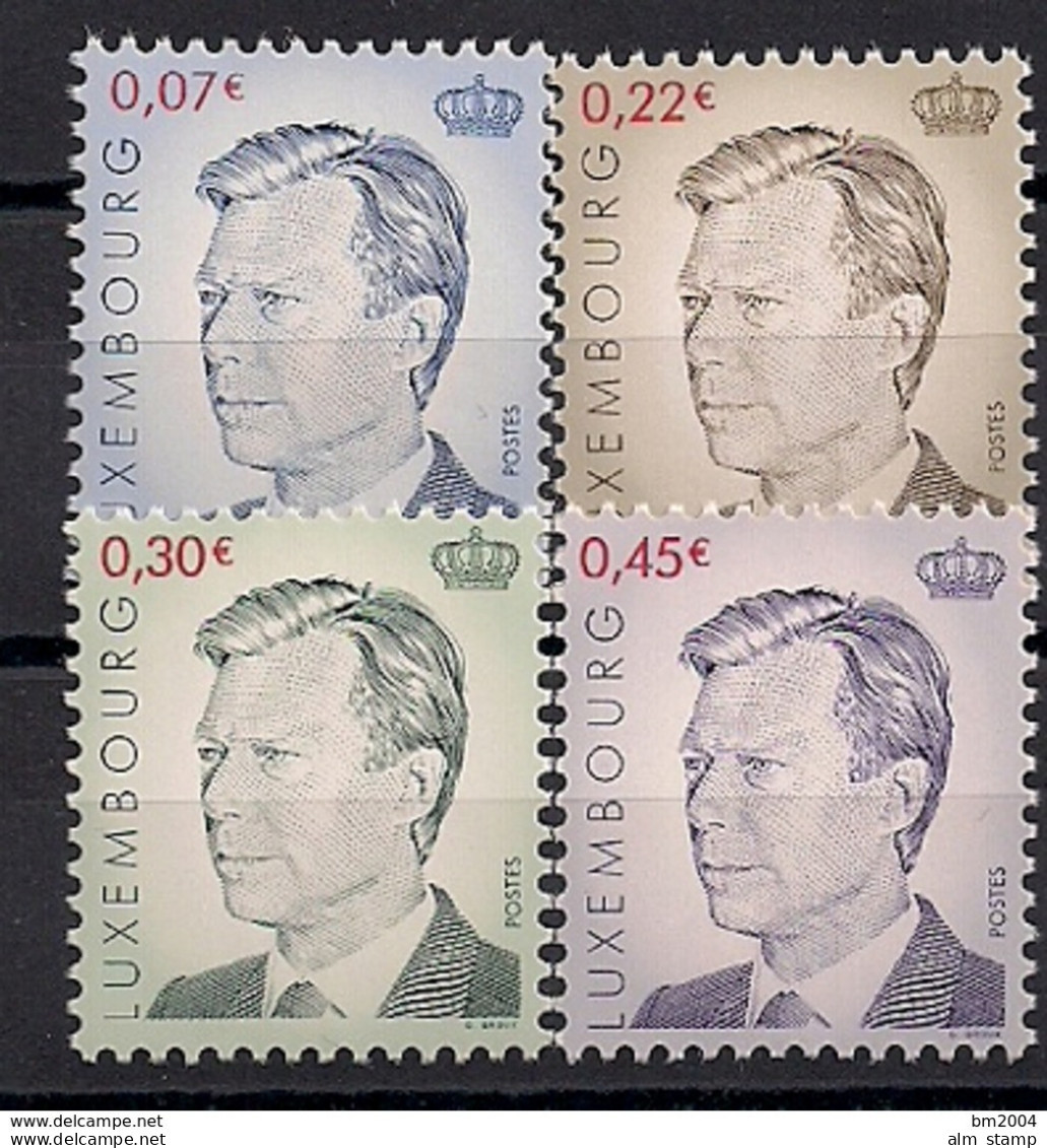 2001  Luxemburg Mi.  1539-42**MNH   Großherzog Henri - Unused Stamps
