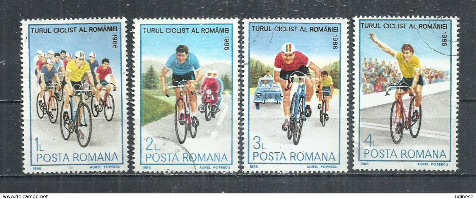 ROMANIA 1986 - CYCLING - CPL. SET - USED OBLITERE GESTEMPELT USADO - Cycling