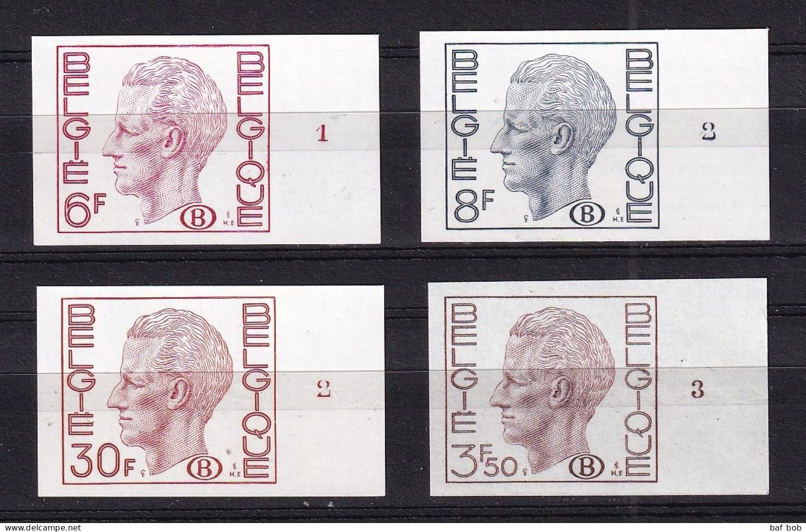 Samenstelling Van 4 Ongetande Dienstzegels Met Plaatnummers - Zeldzaam - 1981-2000