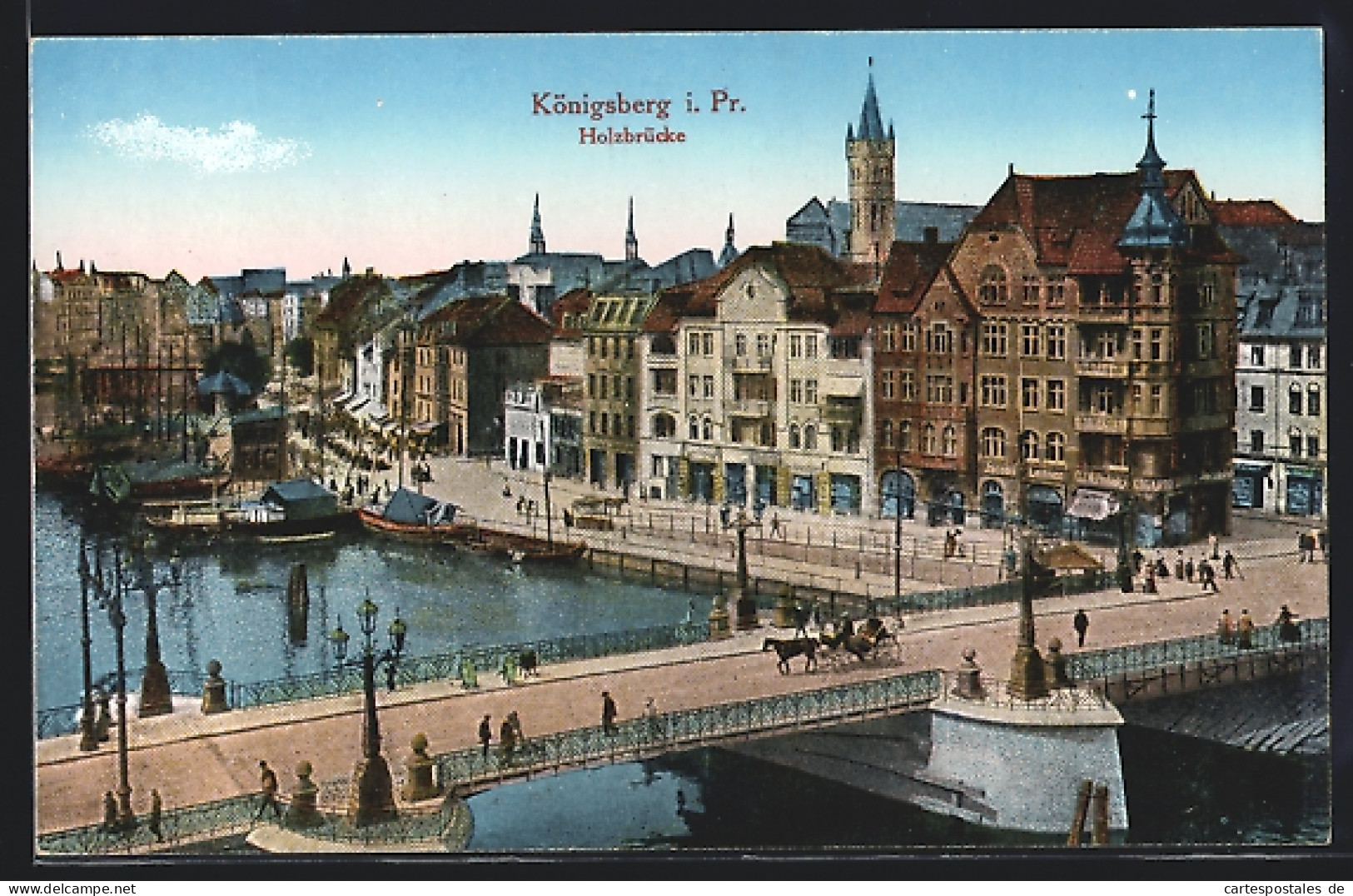 AK Königsberg I. Pr., Teilansicht Mit Holzbrücke  - Ostpreussen