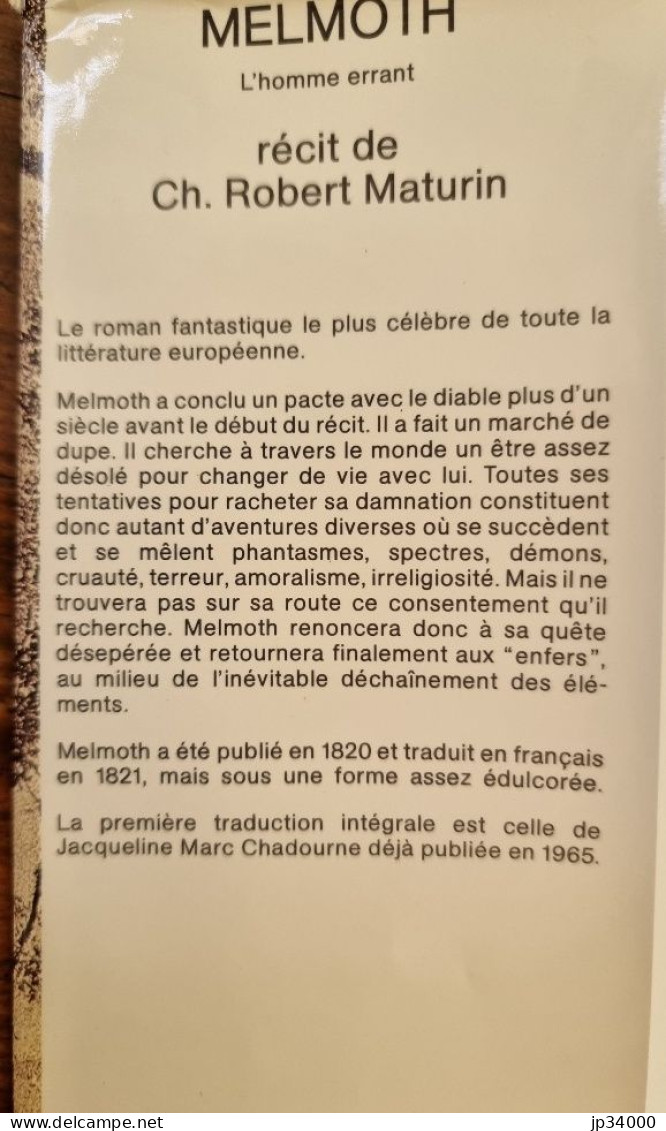 Melmoth L’Homme Errant Par Ch. Robert Maturin (1978) (science Fiction) - Altri & Non Classificati