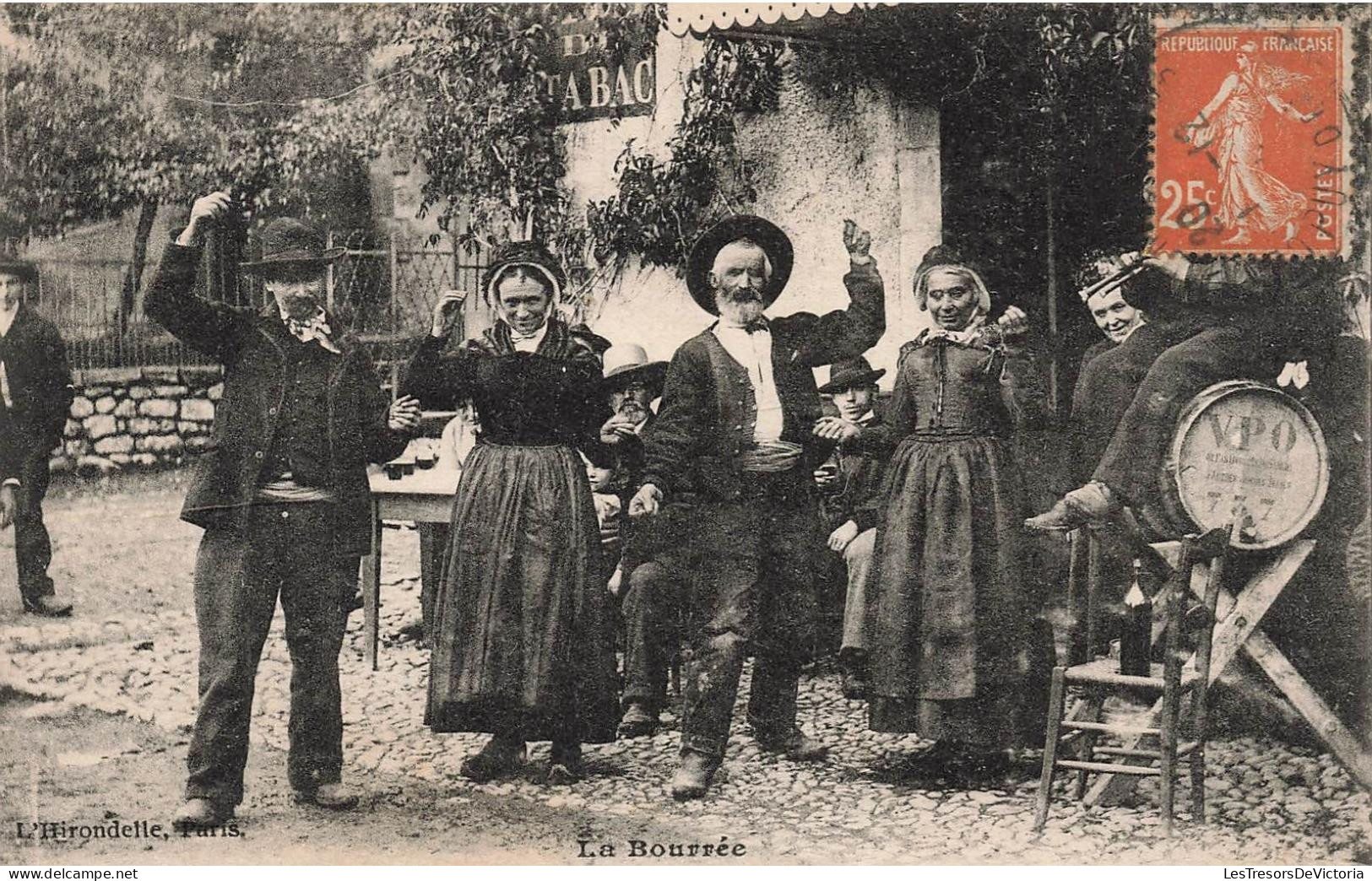 FOLKLORE - Musique - La Bourrée - Carte Postale Ancienne - Musique