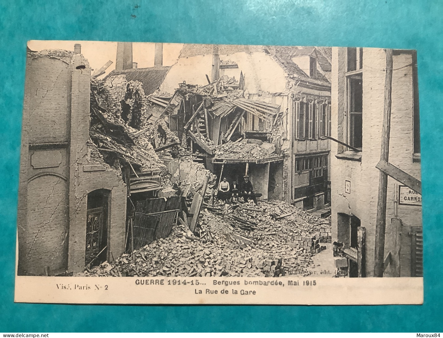 59/ Guerre 1914/18 Bergues Bombardée 1915 La Rue De La Gare - Bergues