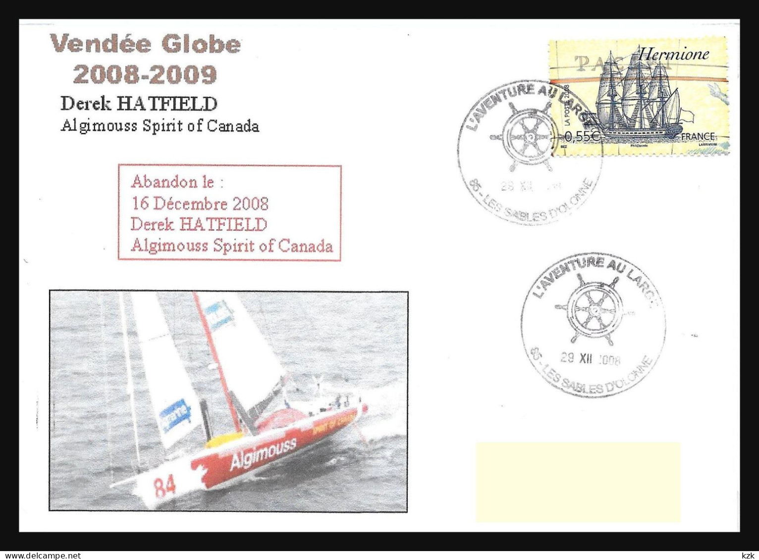 1 19	121/122		Vendée Globe 2008/09	-	Derek Hatfield  Sur Spirit Of Canada - Zeilen