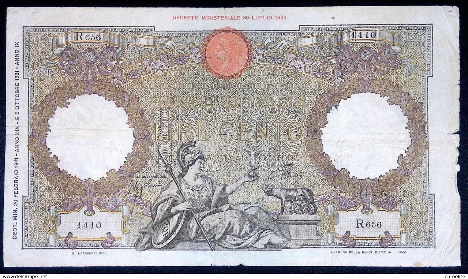 Regno D'Italia - Vittorio Emanuele III - 100 Lire Aquila Romana (Fascio) - 2000 Lire