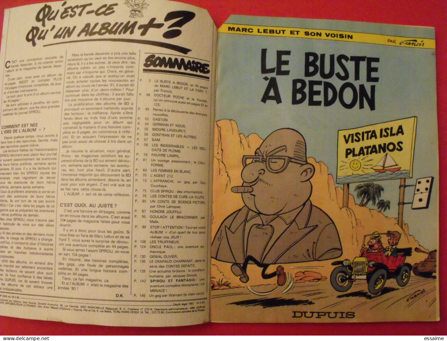 BD Spirou  3 Albums : +, 2, 3. 1982. Marc Lebut. Le Buste à Bedon. 3x148 Pages. 3 Histoires Complètes De 44 Pages - Spirou Magazine