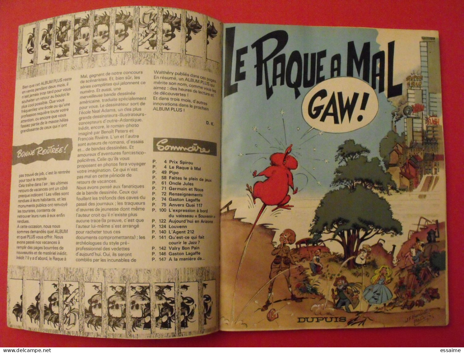 BD Spirou  3 albums : +, 2, 3. 1982. Marc lebut. le buste à Bedon. 3x148 pages. 3 histoires complètes de 44 pages