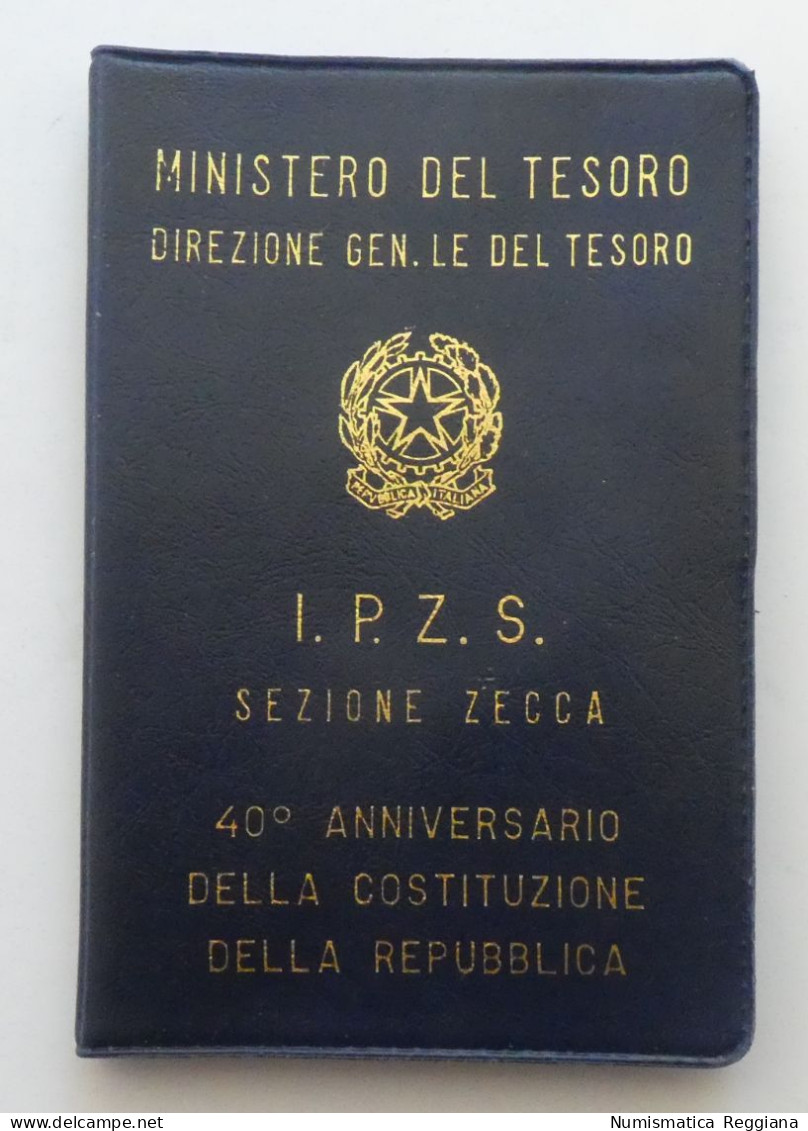 Repubblica Italiana - 500 Lire Argento 1988 - 40° Anniversario Costituzione - Set Fior Di Conio