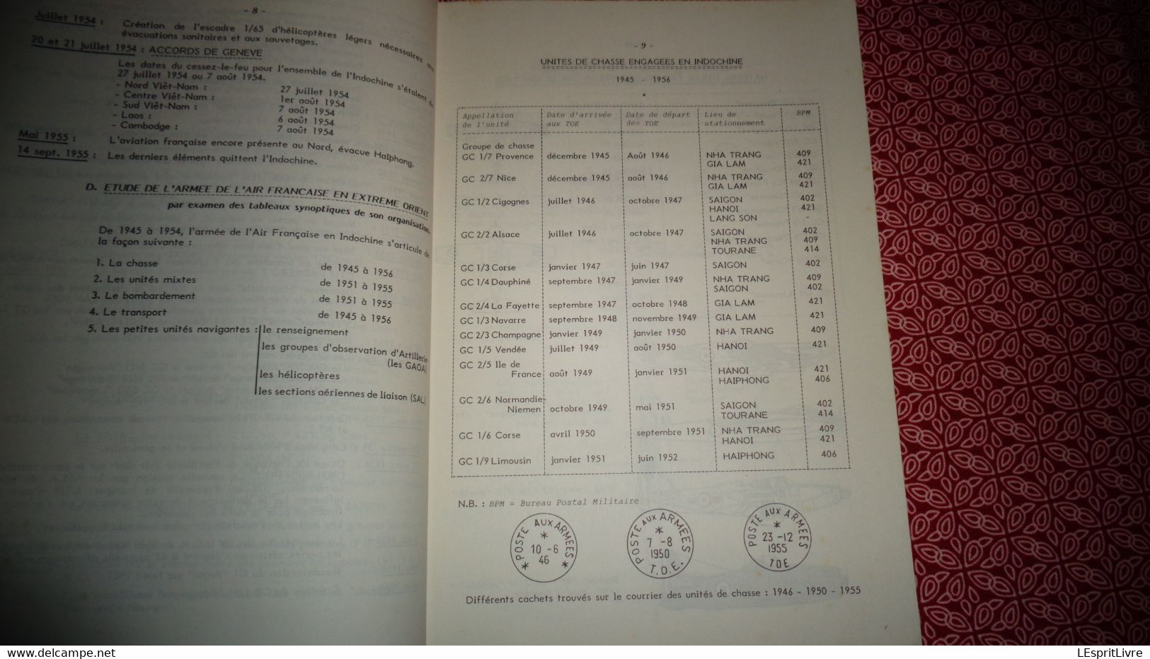 HISTOIRE POSTALE ET MILITAIRE DES FORCES AERIENNES FRANCAISES EN INDOCHINE Poste Marcophilie Aérophilatélie Aéropostale - Military Mail And Military History