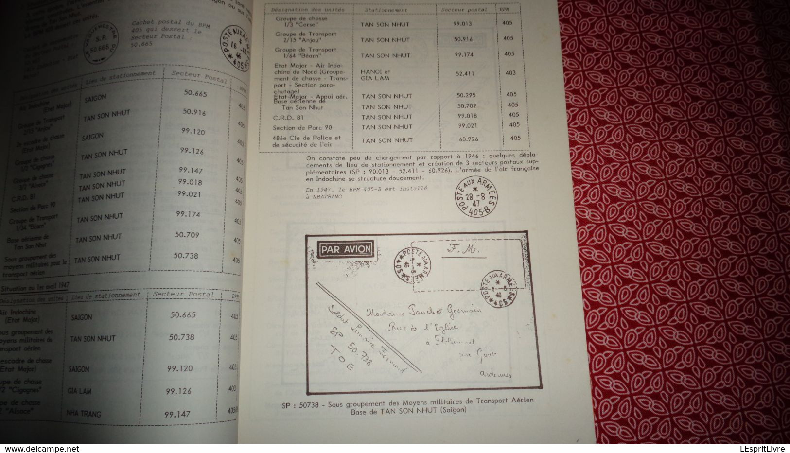 HISTOIRE POSTALE ET MILITAIRE DES FORCES AERIENNES FRANCAISES EN INDOCHINE Poste Marcophilie Aérophilatélie Aéropostale
