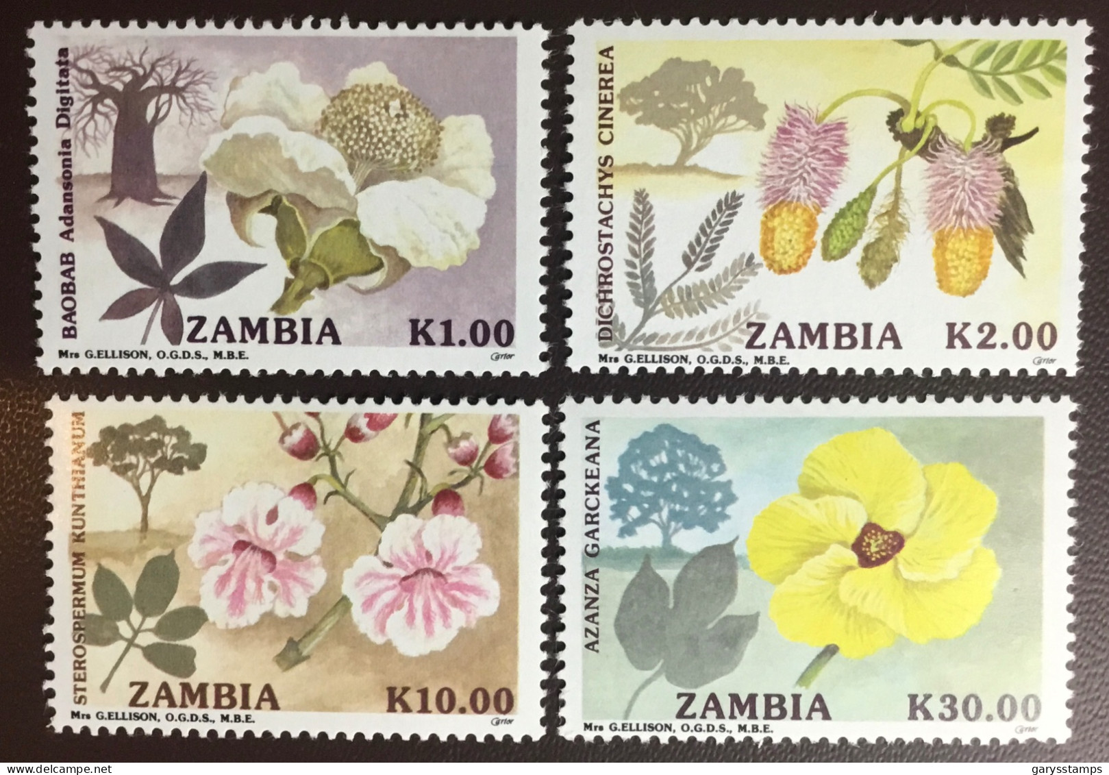 Zambia 1991 Flowering Trees MNH - Arbres