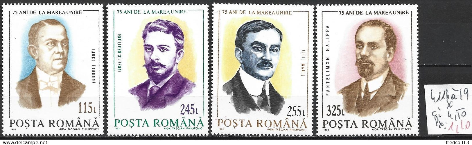 ROUMANIE 4116 à 19 * Côte 4.50 € - Unused Stamps