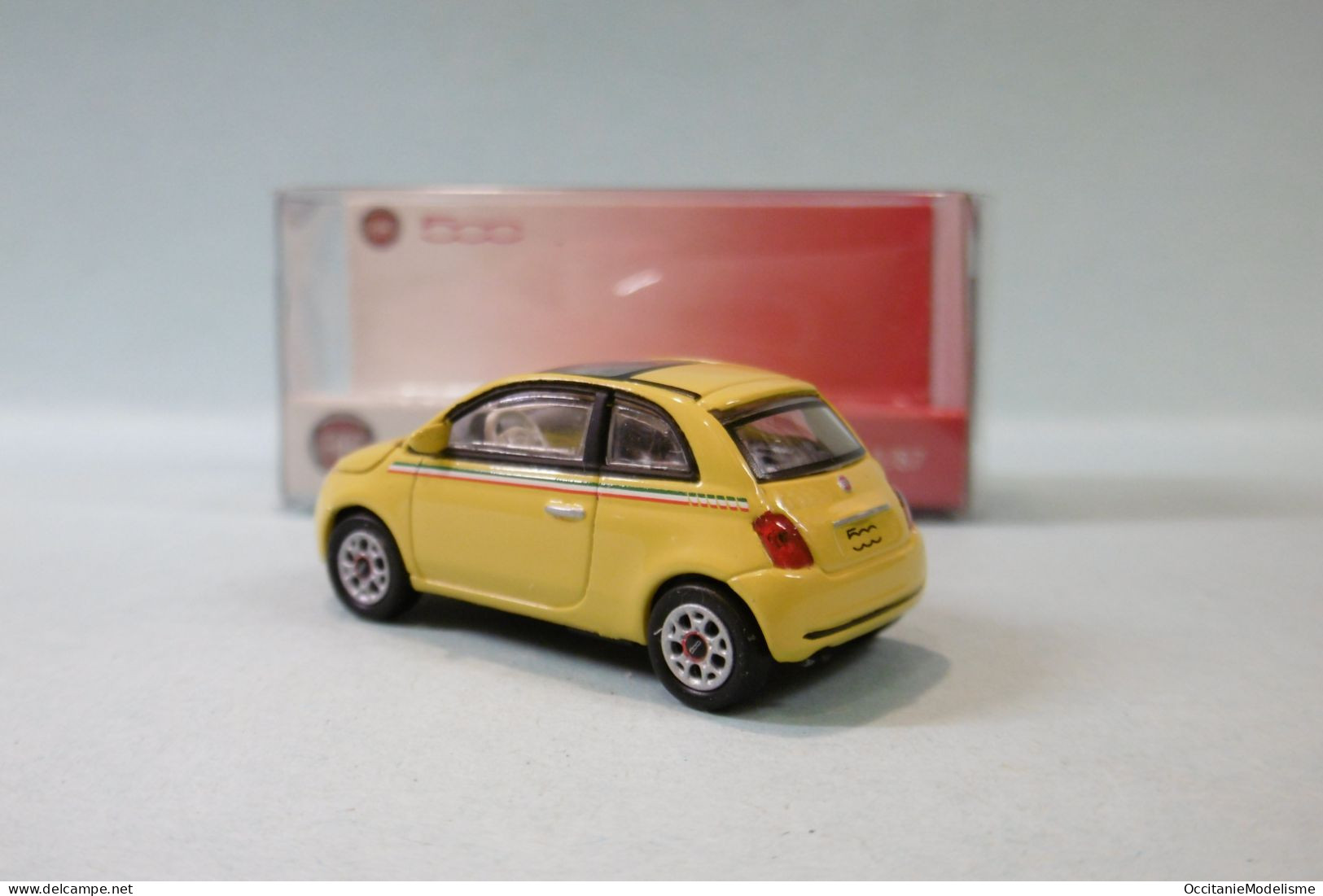 Norev - FIAT 500 2007 Jaune Bandes Italiennes Réf. 770036 Neuf NBO HO 1/87 - Veicoli Da Strada