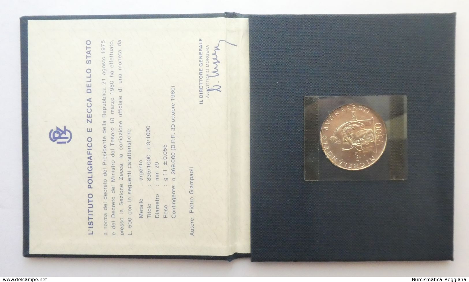 Repubblica Italiana - 500 Lire Argento 1975 Michelangelo Buonarroti - Mint Sets & Proof Sets