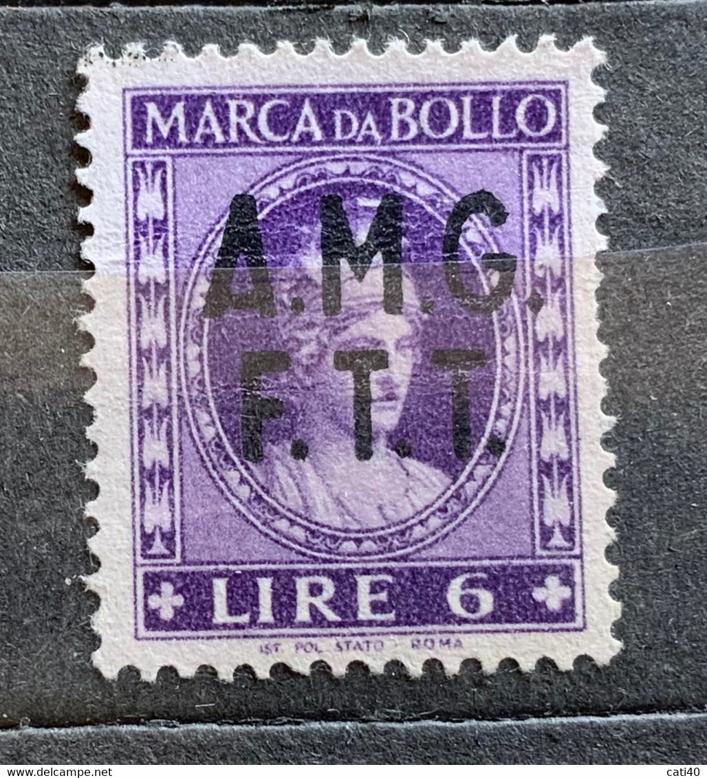 TRIESTE A - AMG FTT  - MARCA DA BOLLO  TASSA FISSA L.6 - Fiscale Zegels