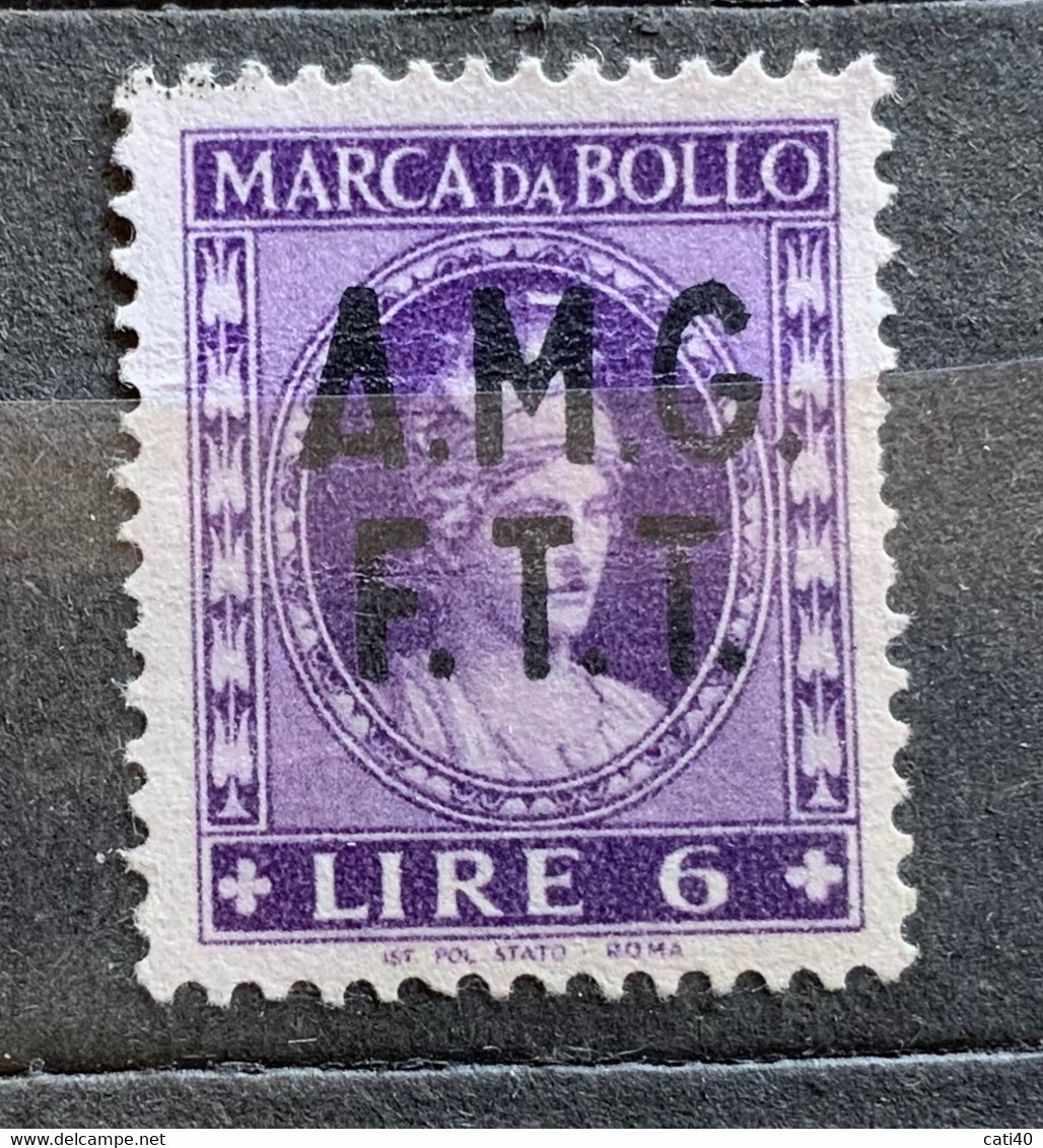 TRIESTE A - AMG FTT  - MARCA DA BOLLO  TASSA FISSA L.6 - Revenue Stamps