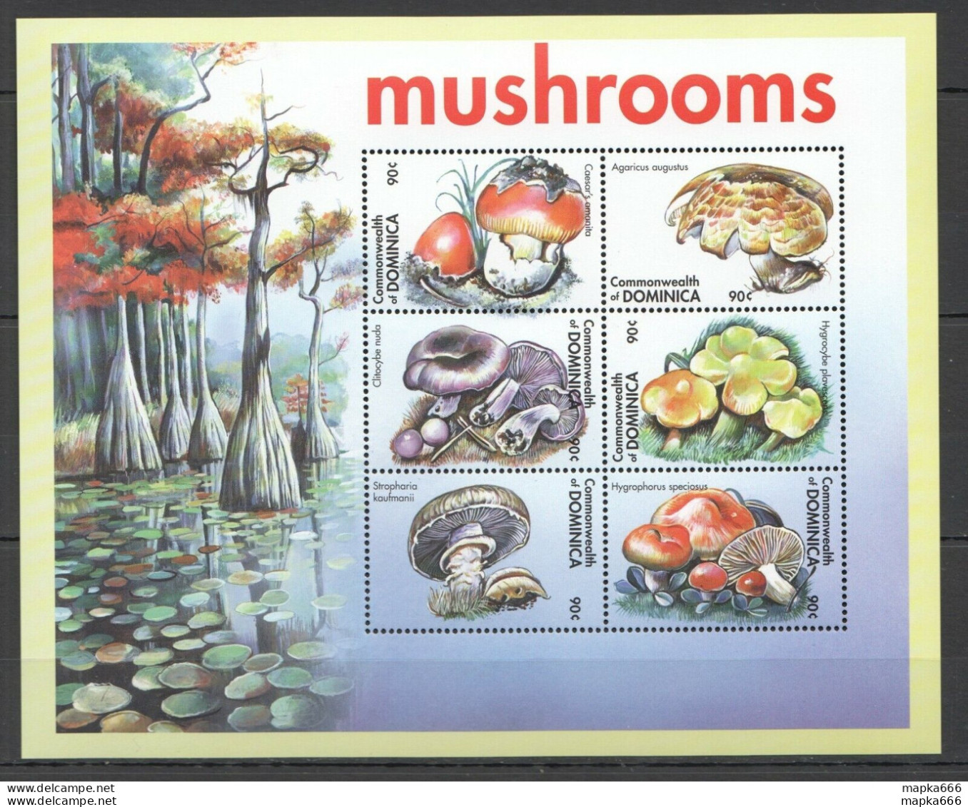 Pk261 Dominica Flora Nature Mushrooms Kb Mnh Stamps - Funghi