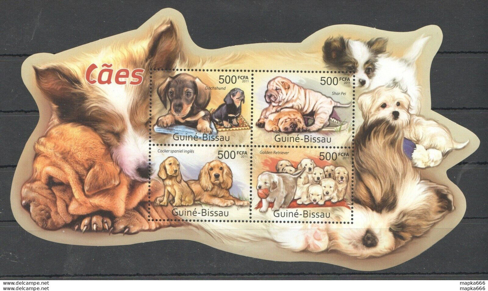 Bc654 2011 Guinea-Bissau Fauna Pets Dogs Caes Kb Mnh - Dogs