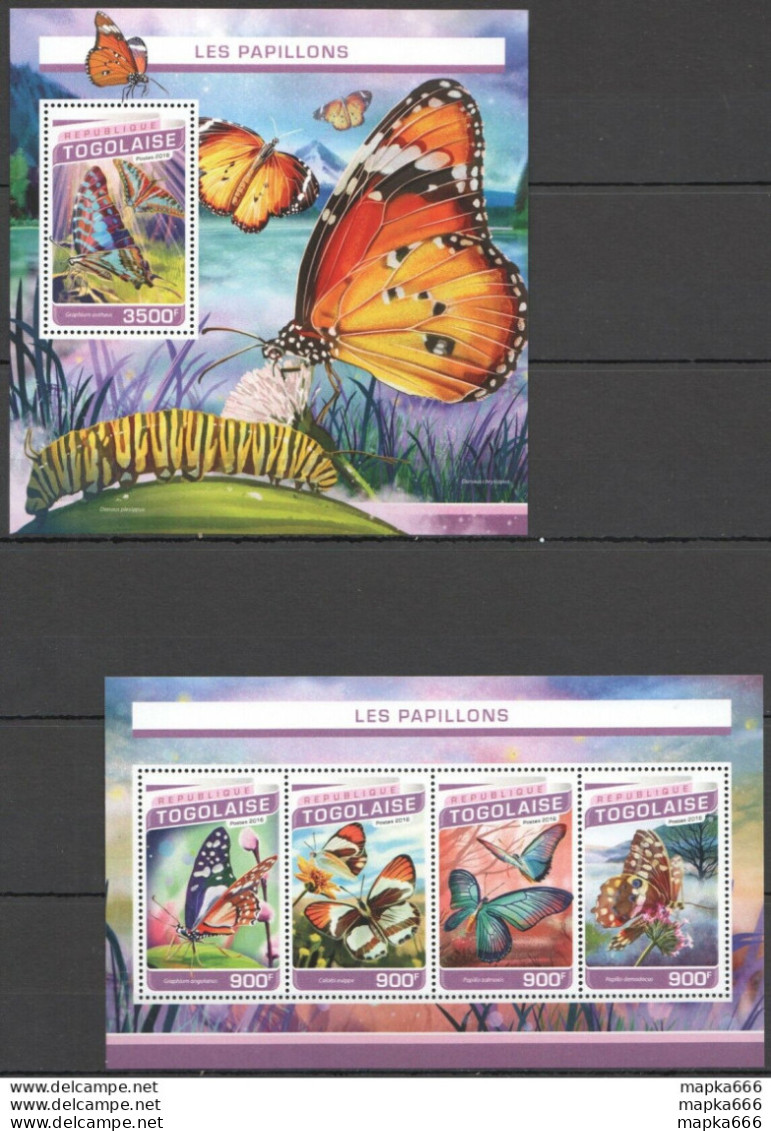 Tg188 2016 Togo Fauna Insects Butterflies Papillons Kb+Bl Mnh - Papillons