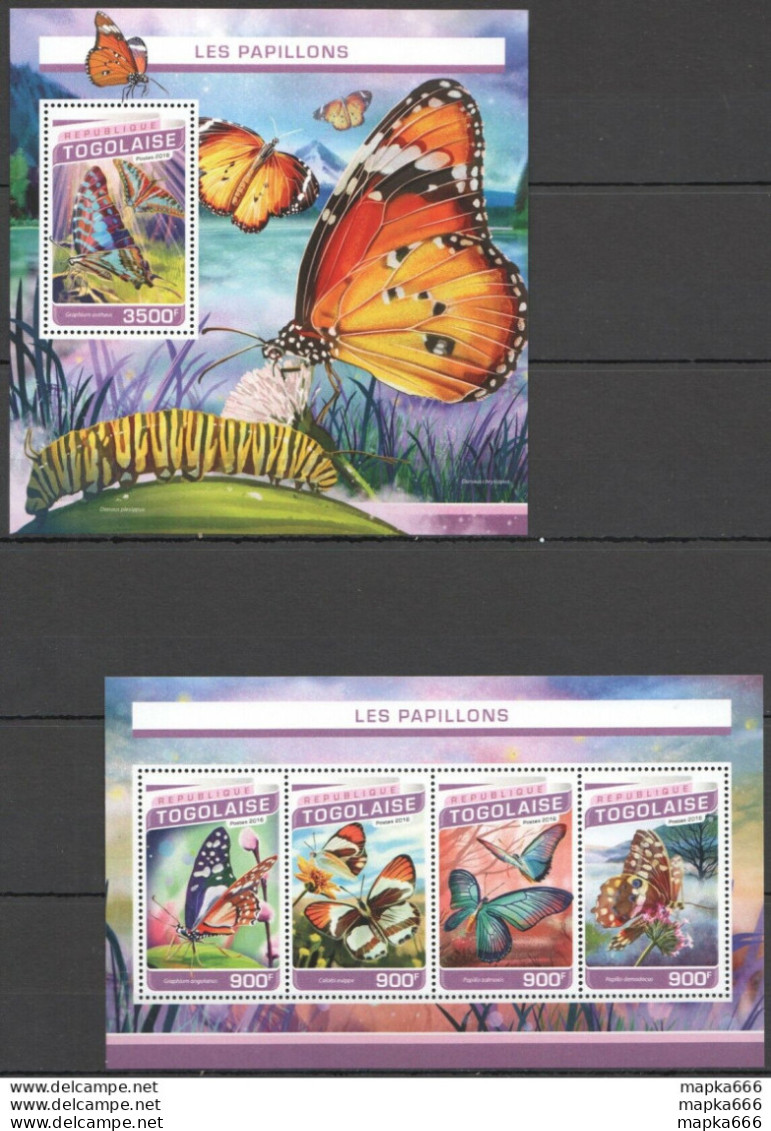 Tg188 2016 Togo Fauna Insects Butterflies Papillons Kb+Bl Mnh - Butterflies