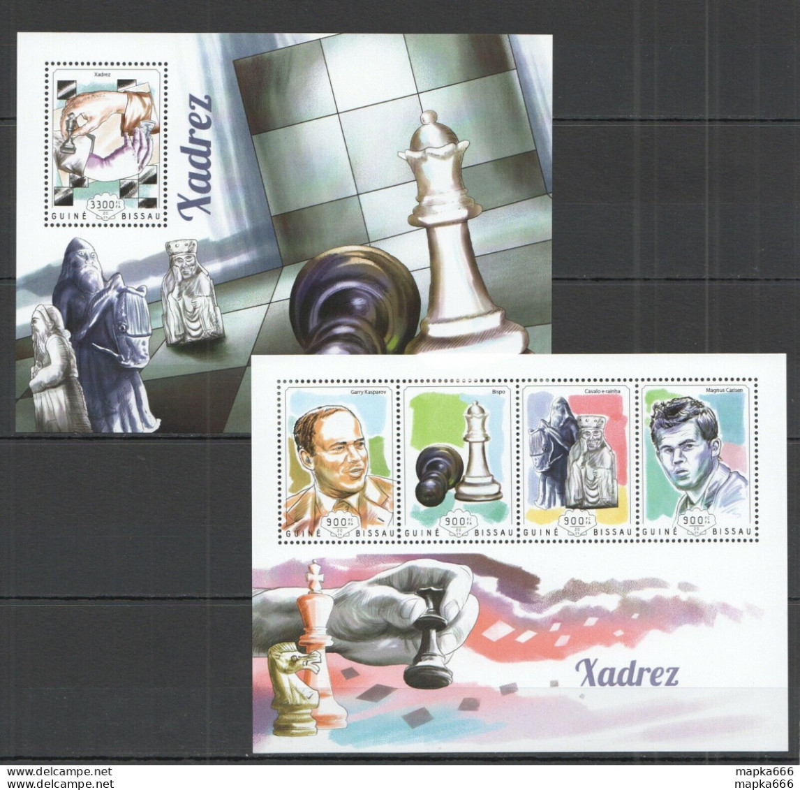 St1107 2014 Guinea-Bissau Sport Chess Champions Xadrez Carlsen Kb+Bl Mnh Stamps - Ajedrez