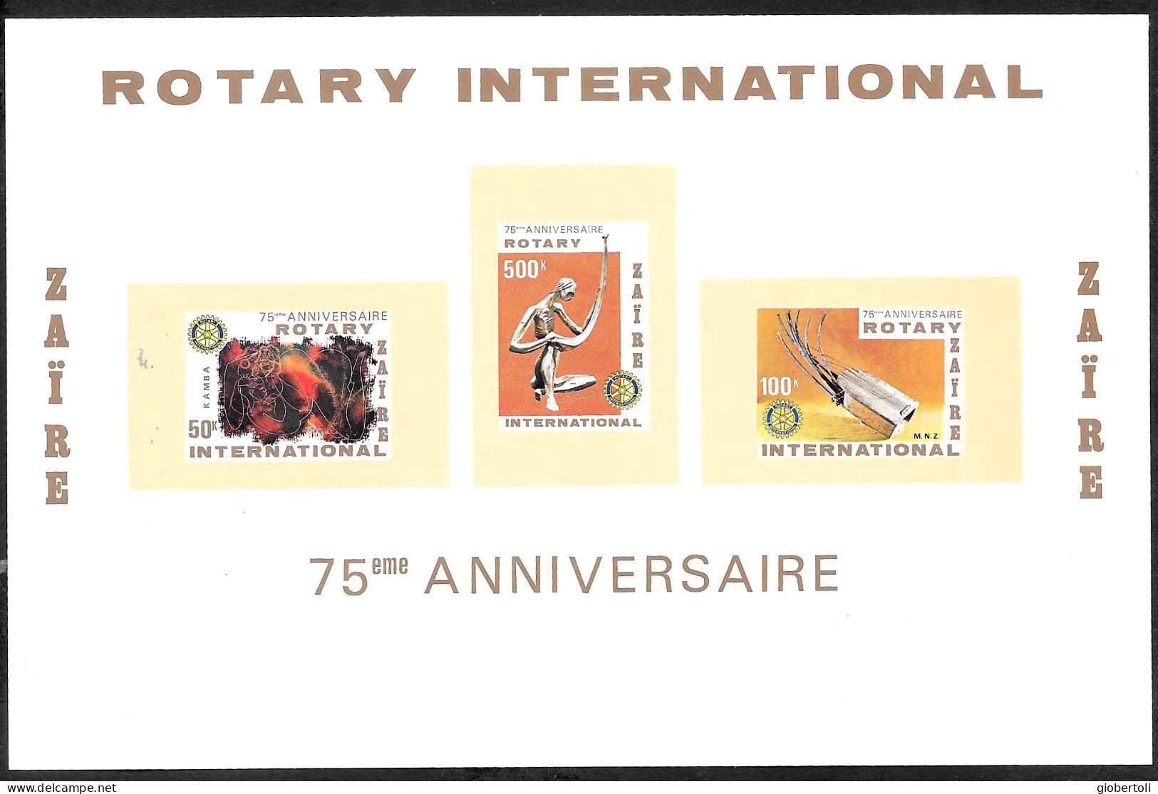 Zaire/Zaïre: 75° Rotary Internazionale, : 75th International Rotary, : 75e Rotary International - Rotary, Lions Club