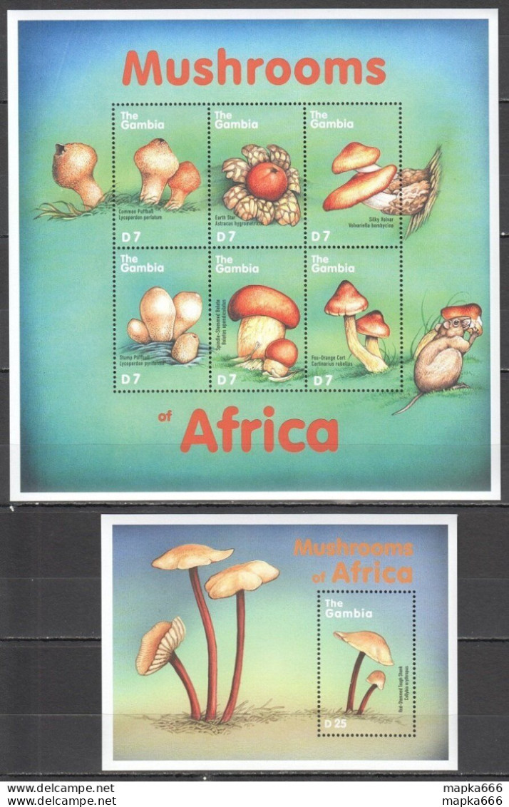 Oz0254 Gambia Flora Nature Plants Mushrooms Of Africa Bl+Kb Mnh - Champignons