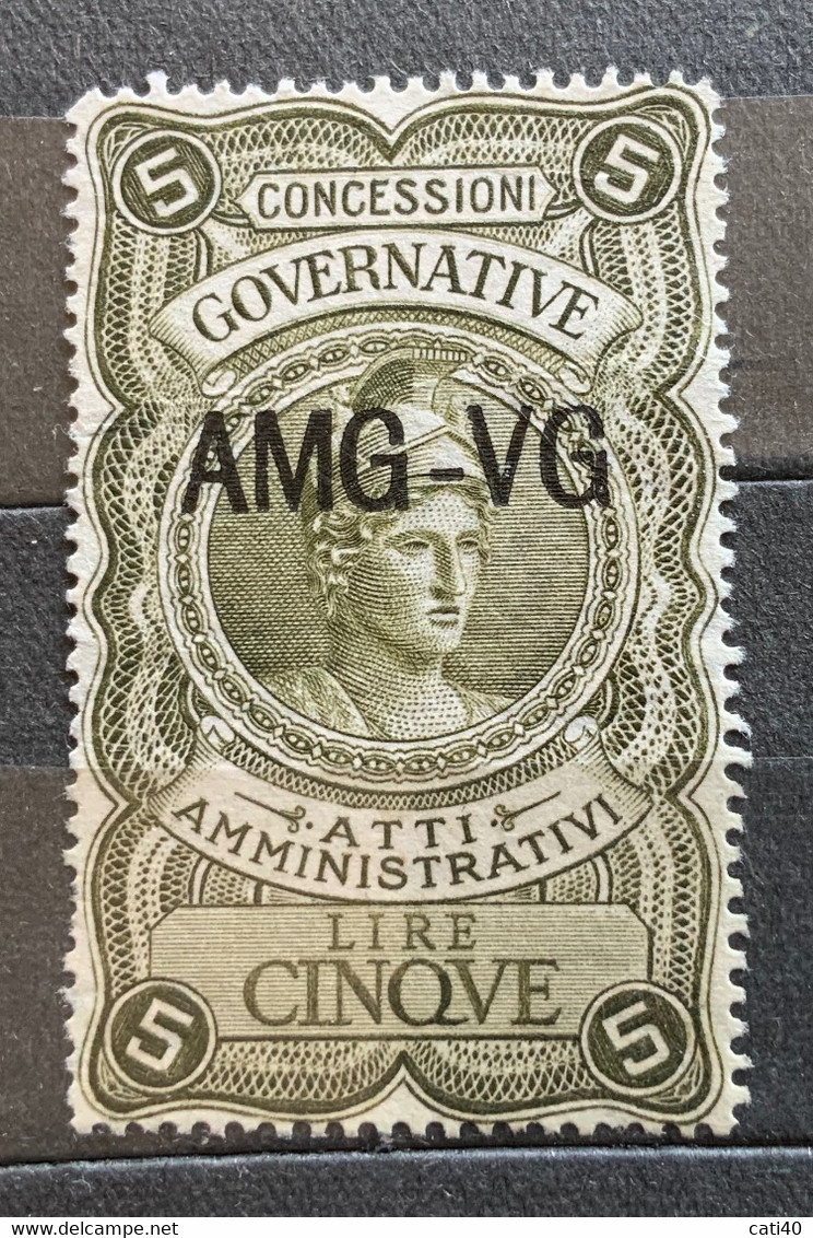 TRIESTE A - AMG VG - MARCA DA BOLLO  ATTI AMMINISTRATIVI LIRE 5 - Revenue Stamps