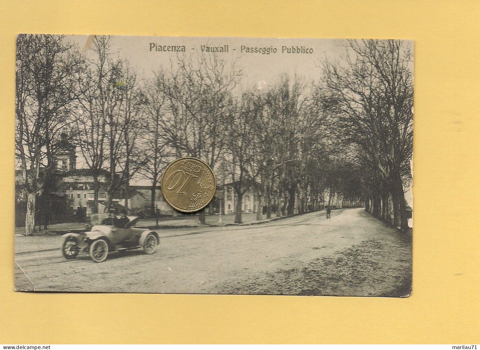 P3541 Emilia Romagna PIACENZA VAUXALL Auto Epoca 1915 Viaggiata Francobollo Tolto - Piacenza