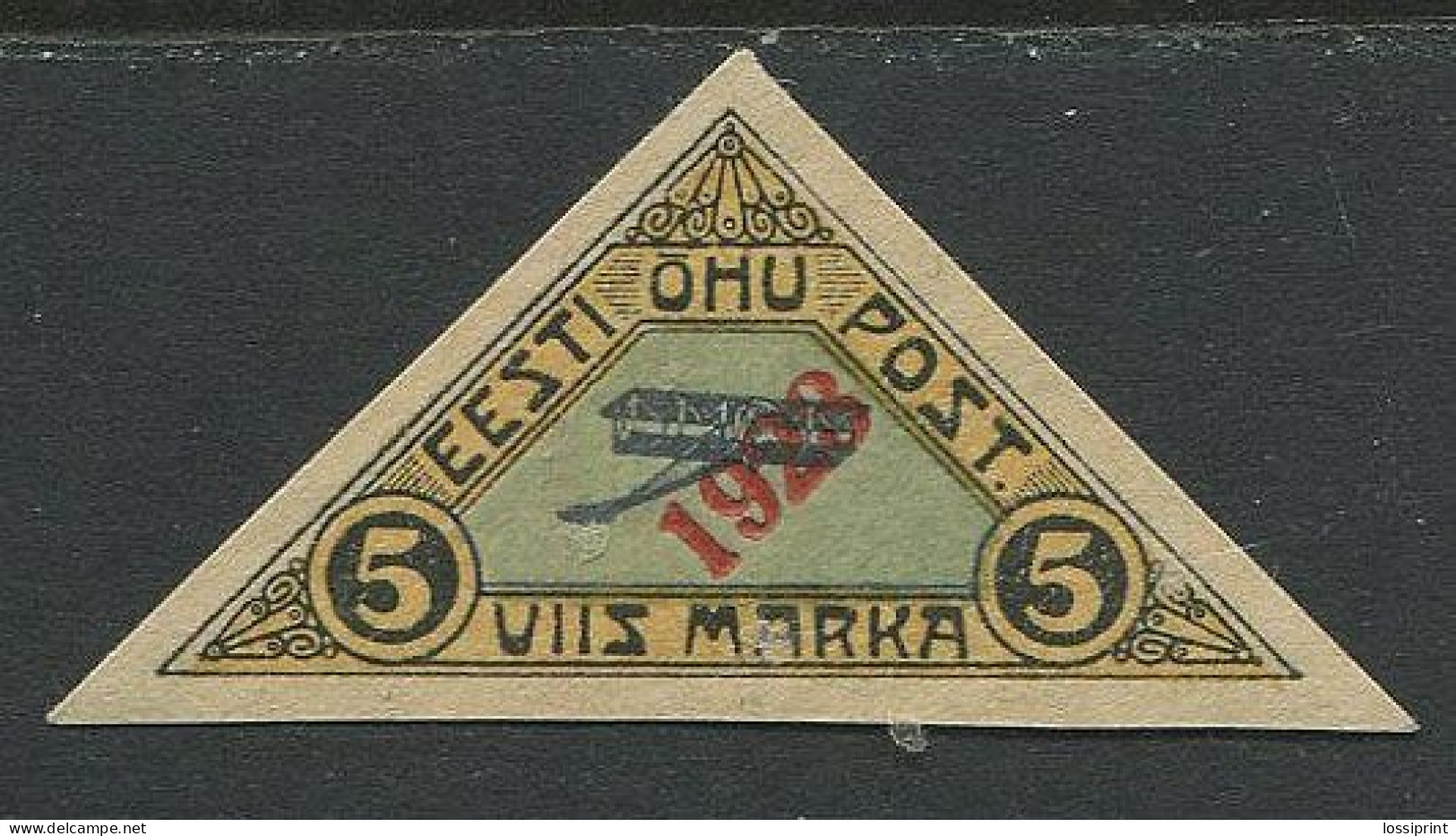 Estonia:Unused Overprinted Stamp Airplane, 1923, MNH - Estland