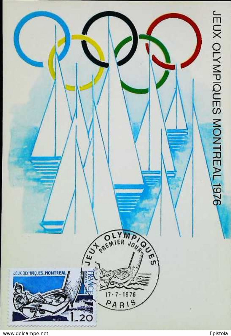 ►  Voile - Jeux Olympiques Montreal 1976 - Carte Maximum Card   (Paris) - Voile