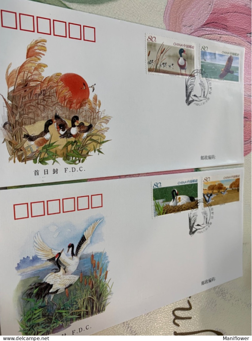 China Stamp FDC 2005 National Nature Reserve Birds Duck - Lettres & Documents