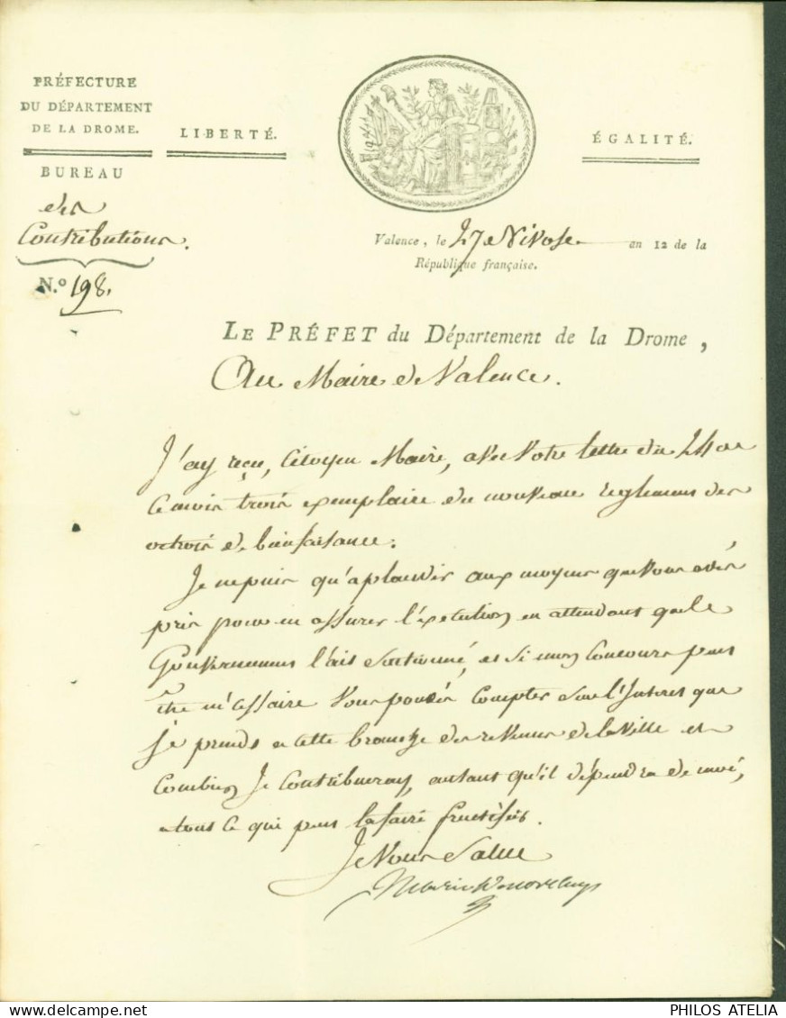 LAS Lettre Autographe Signature Marie Louis Henri D'Escorches De Sainte-Croix Préfet Drôme Diplomate Haut Fonctionnaire - Politico E Militare