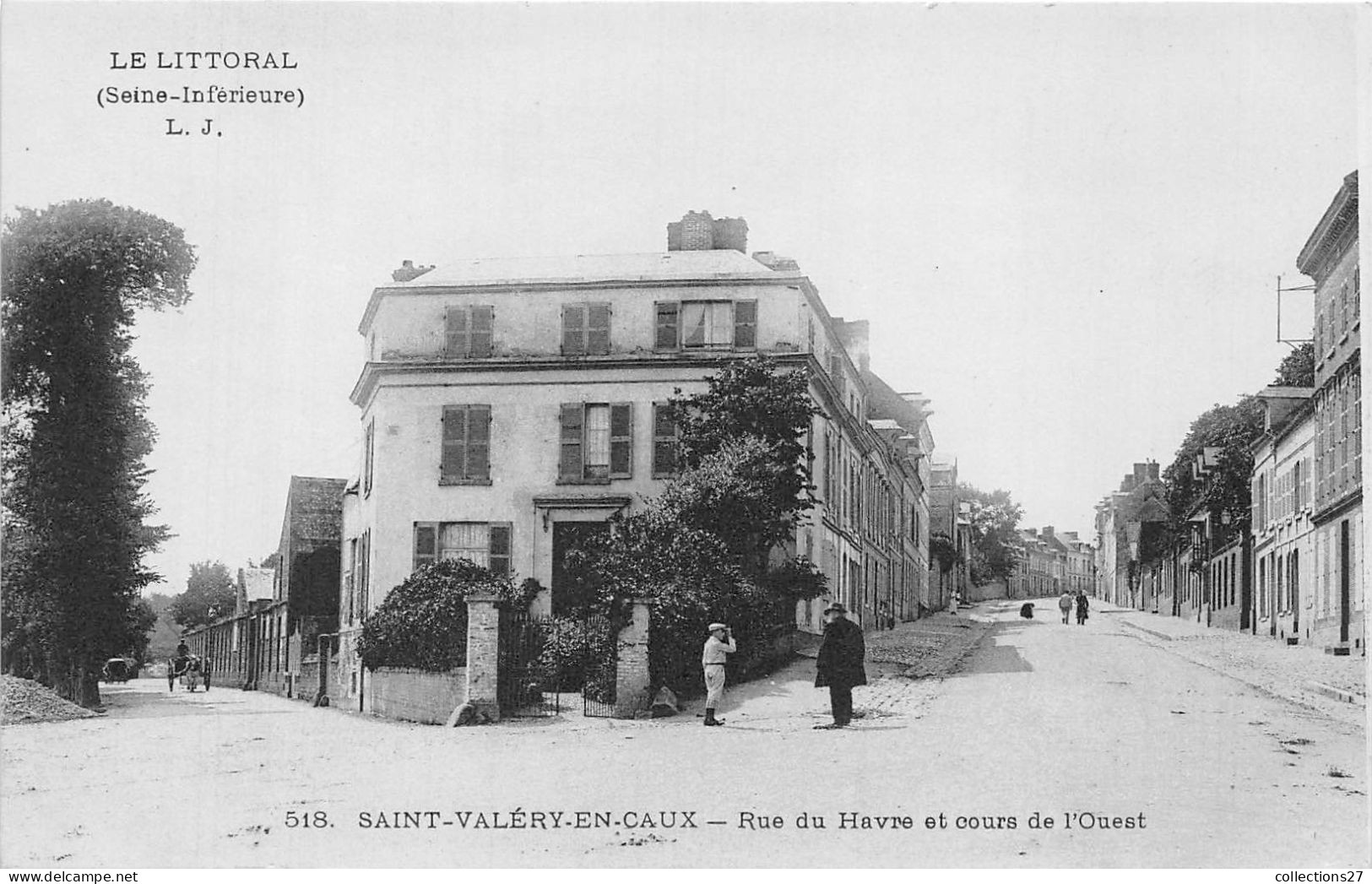 76-SAINT-VALERY-EN-CAUX- RUE DU HAVRE ET COURS DE L'OUEST - Saint Valery En Caux