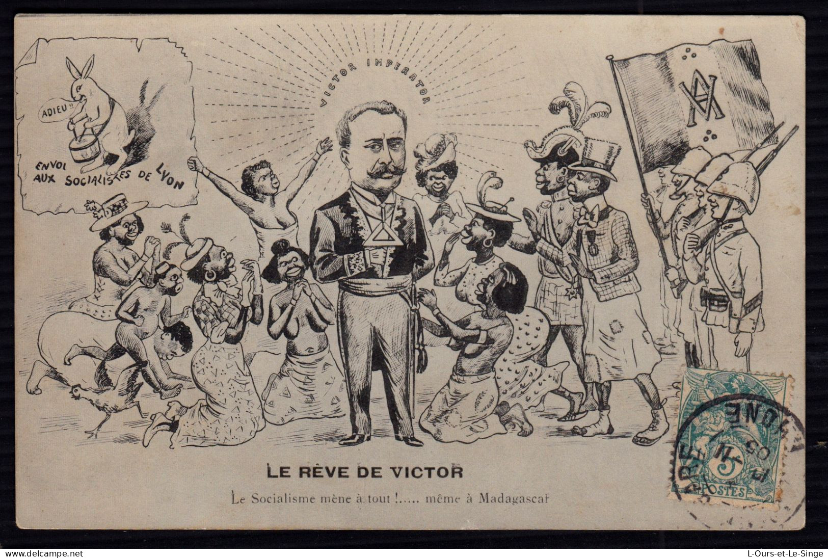 Carte Satirique à L'Adresse De Victor Augagneur, Gouverneur Général De Madagascar (1905-1909) - Madagascar