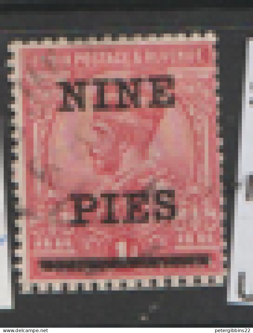 India  1922  SG  192  NINE PIES  Surcharge Fine Used - 1911-35  George V