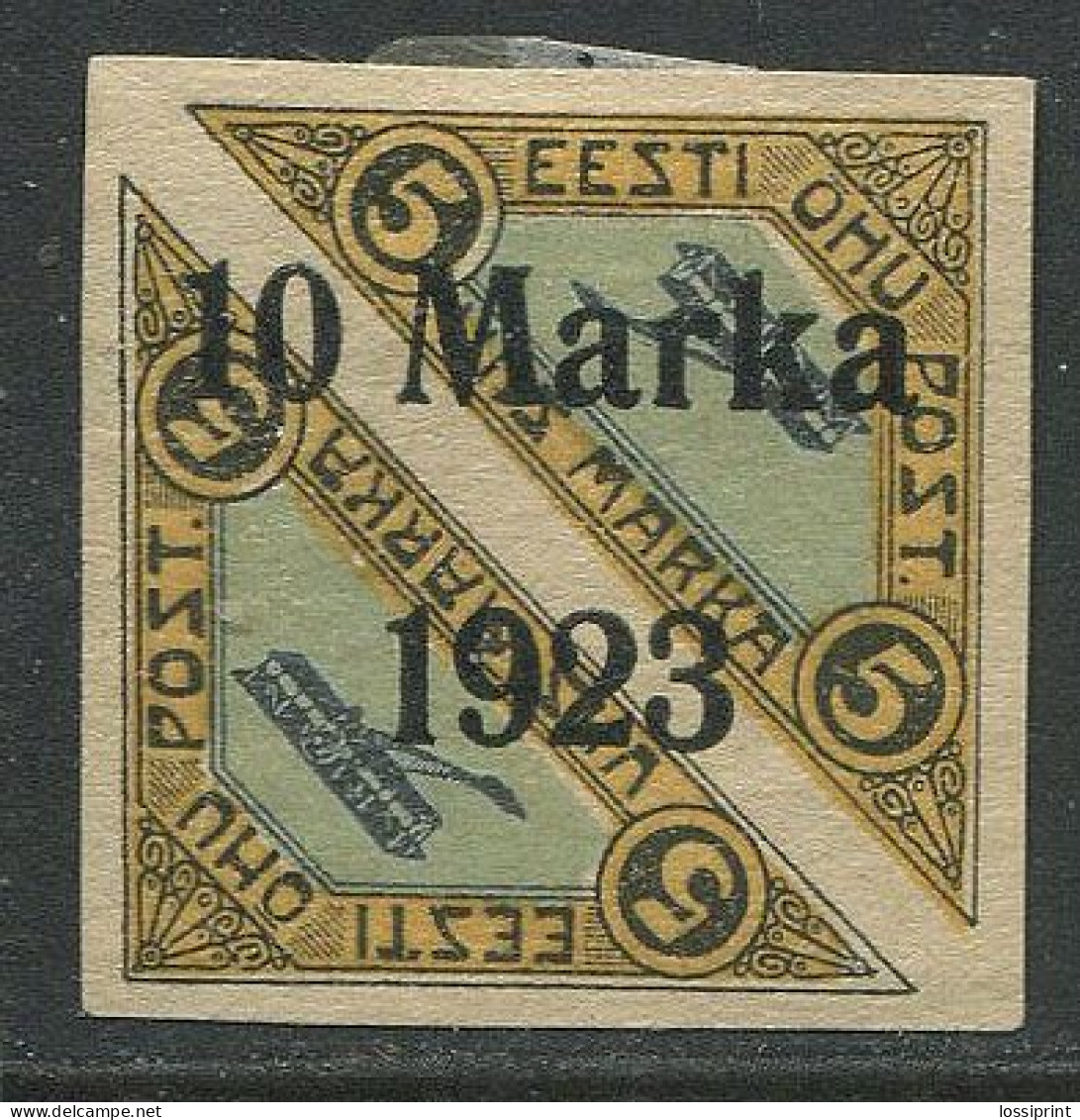 Estonia:Unused Overprinted Stamps Airplane, 10 Marka 1923, MH - Estland
