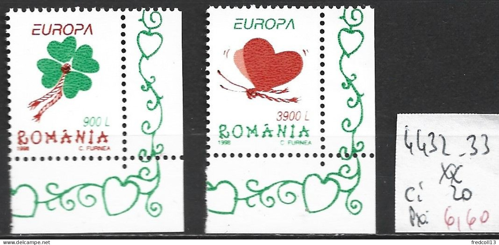 ROUMANIE 4432-33 ** Côte 20 € - Unused Stamps