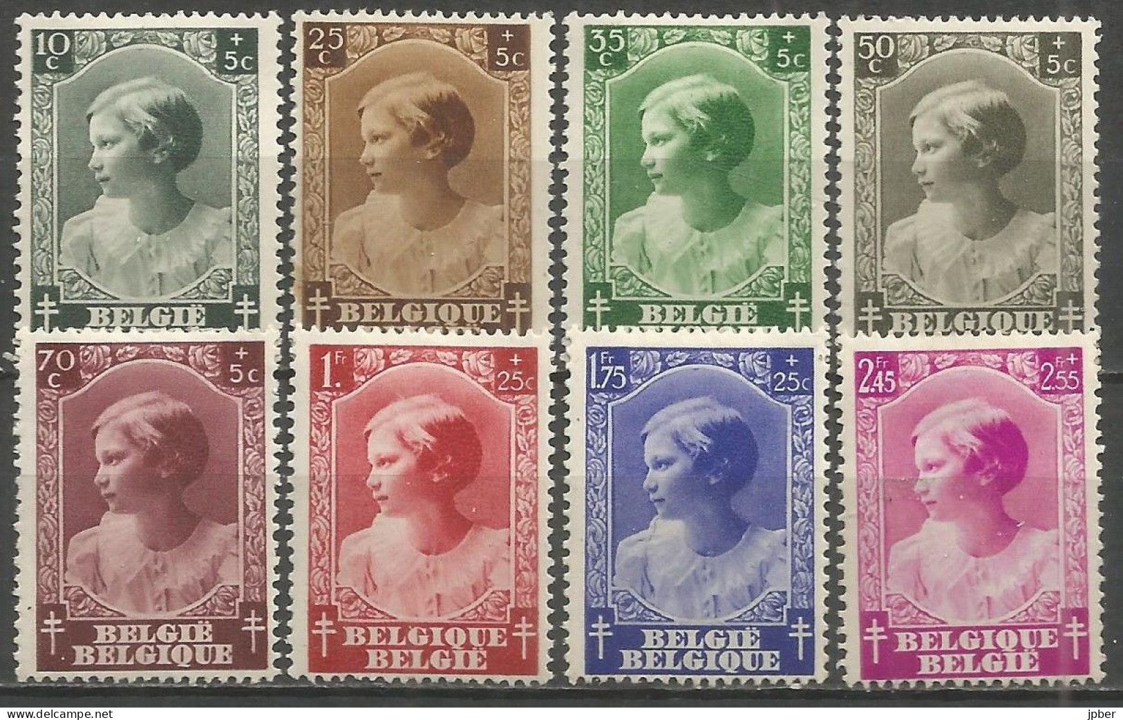 Belgique - Princesse Josephine-Charlotte - N°458à465 * - Unused Stamps