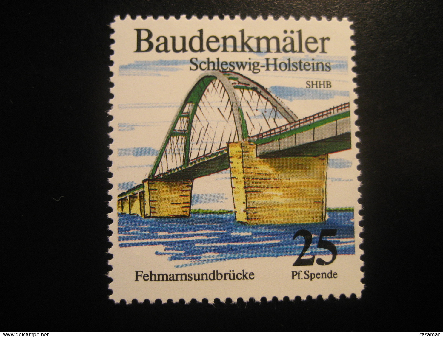 FEHMARNSUNDBRUCKE Bridge Baudenkmaler Schleswig-Holstein Poster Stamp Vignette GERMANY Label - Ponti