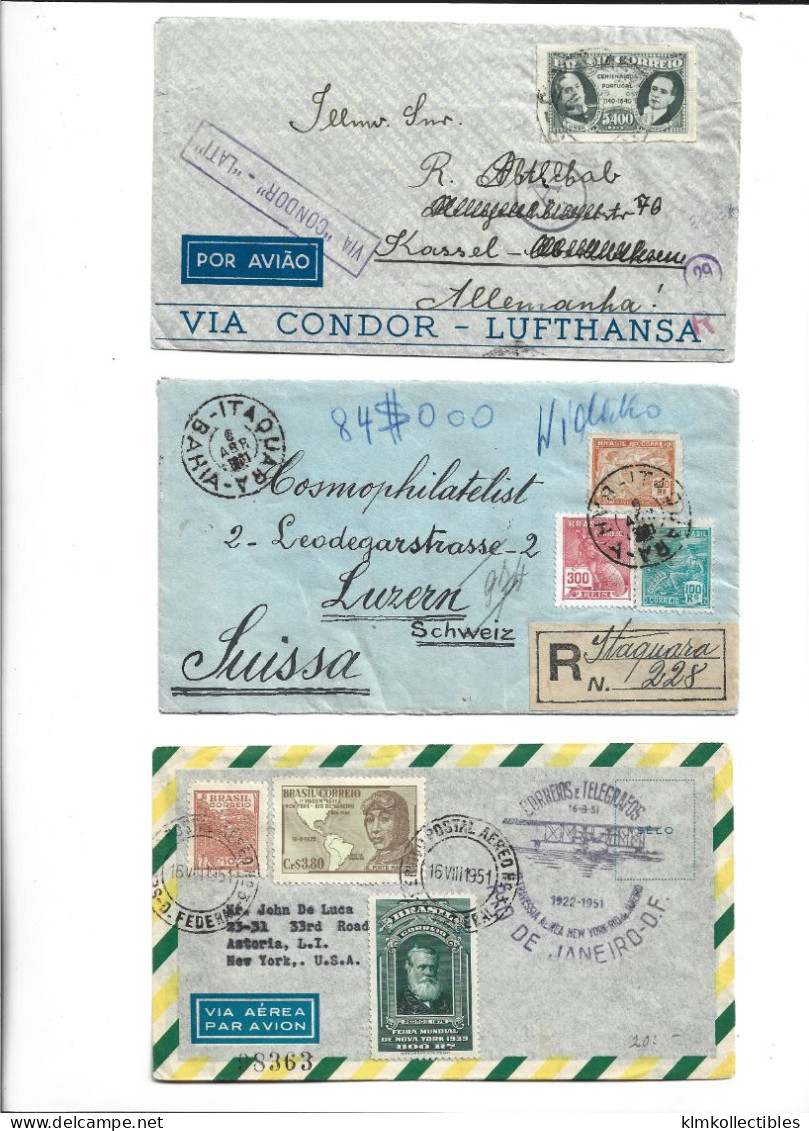 BRAZIL BRASIL - POSTAL HISTORY LOT - CENSORED AIRMAIL - Sonstige & Ohne Zuordnung