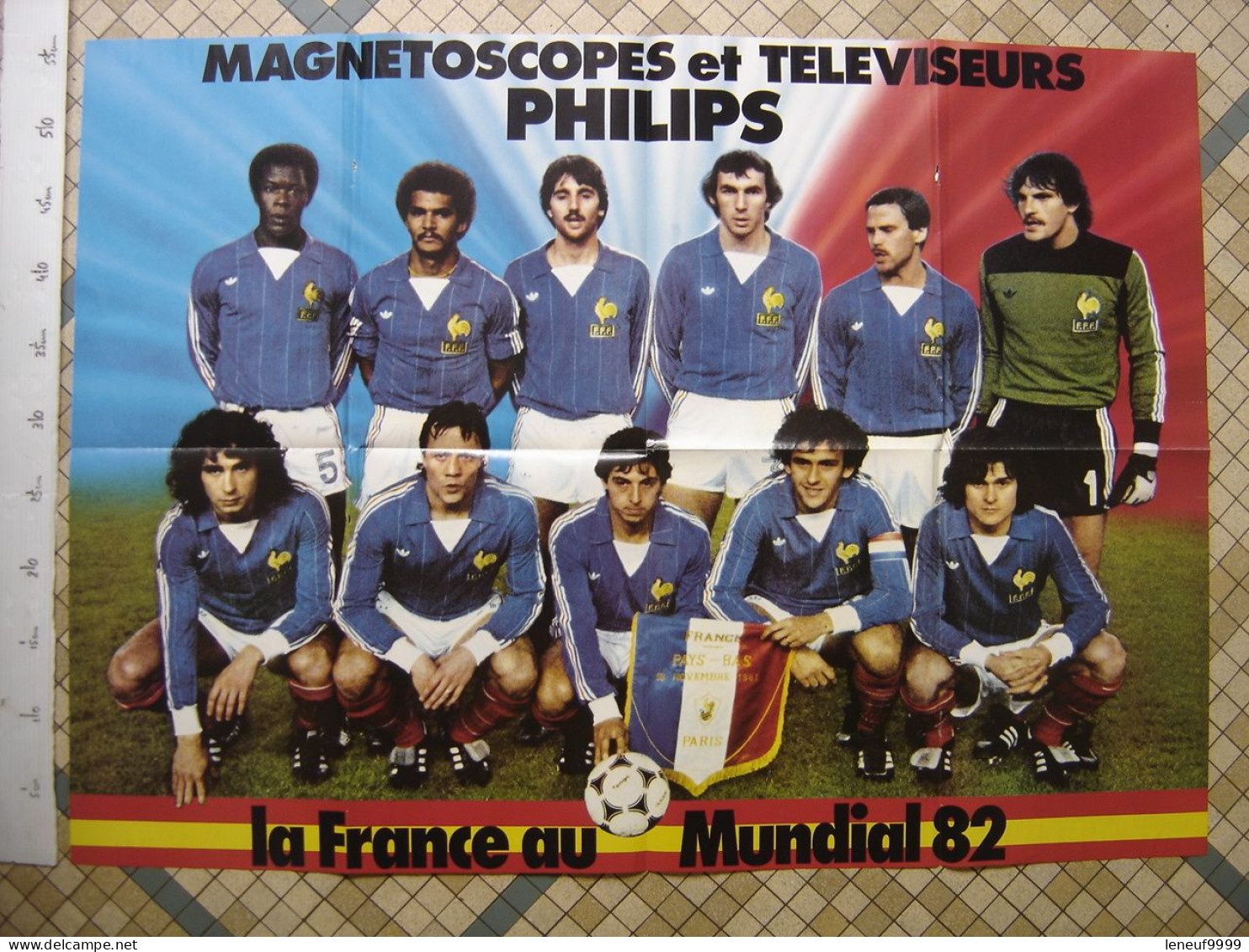 Affiche PHILIPS Coupe Du Monde FOOTBALL ESPAGNE 1982 FRANCE Platini Rocheteau - Sonstige & Ohne Zuordnung