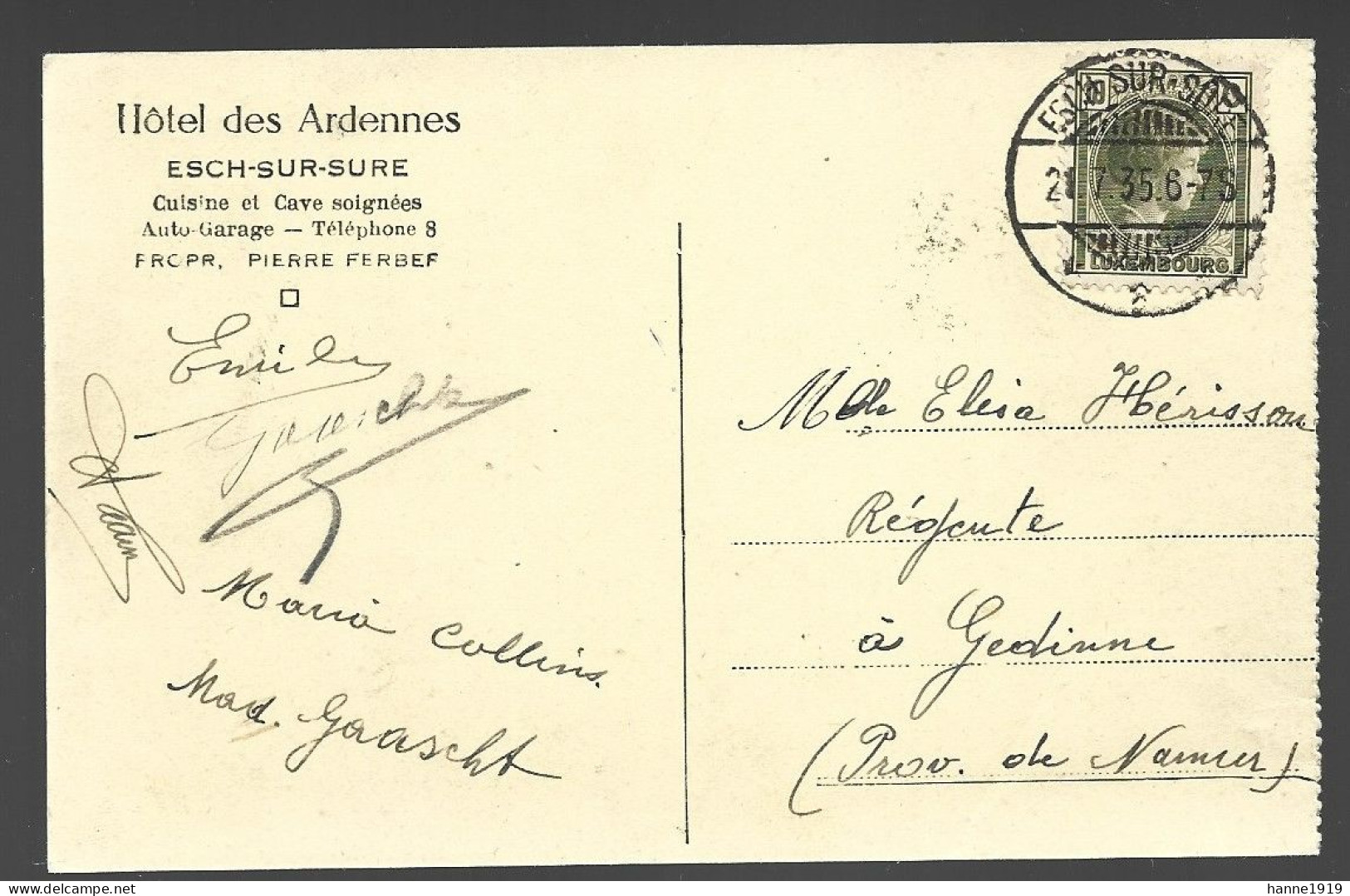 Esch Sur Sure Panorama Cachet 1935 Timbre Luxembourg Htje - Esch-Sauer