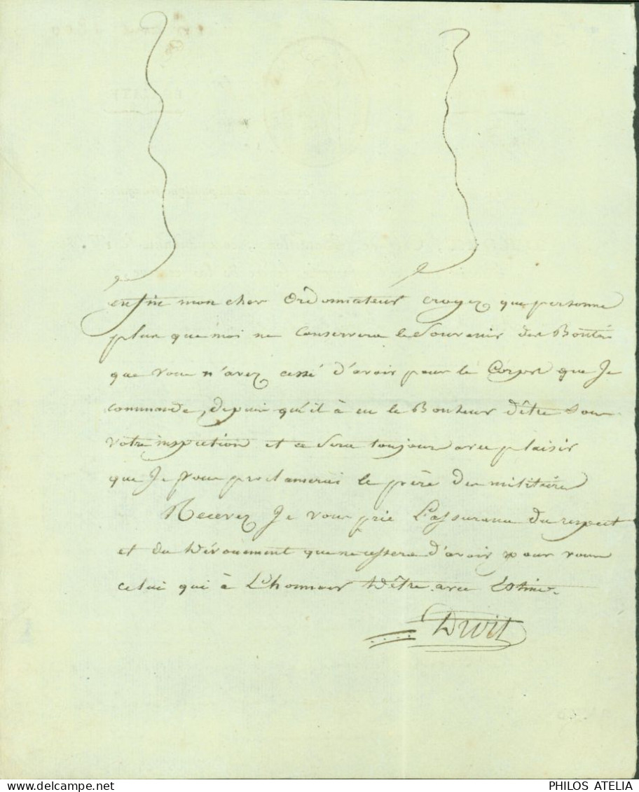 LAS Lettre Autographe Signature An 8 M Droit Chef Bataillon Commandant 2e Bataillon Infanterie Légère De Réserve Dijon - Político Y Militar