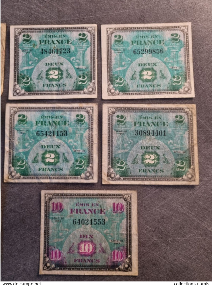 Lot 8 Billets Francs 1944 - Ohne Zuordnung