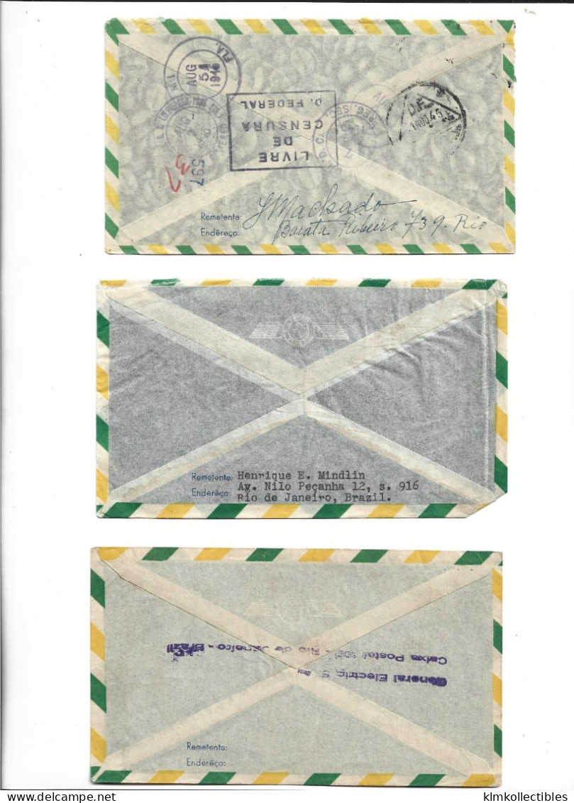 BRAZIL BRASIL - POSTAL HISTORY LOT - AIRMAIL CENSORED - Other & Unclassified