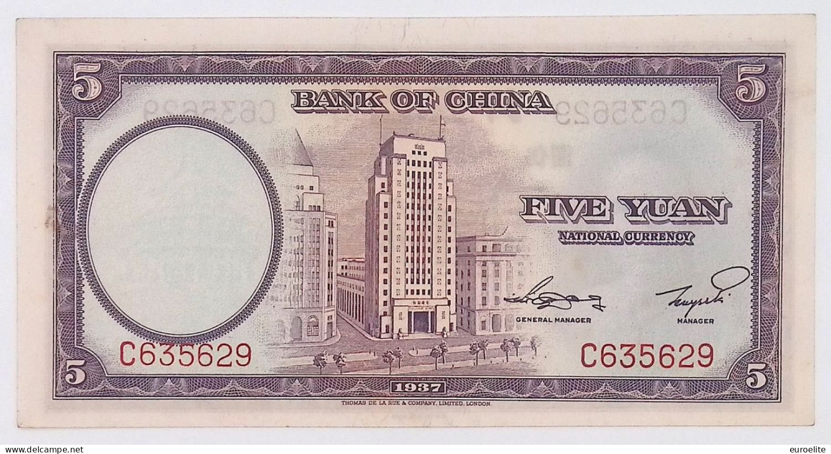 Cina - Repubblica (1912-1949) - 5 Yuan 1937 - Chine