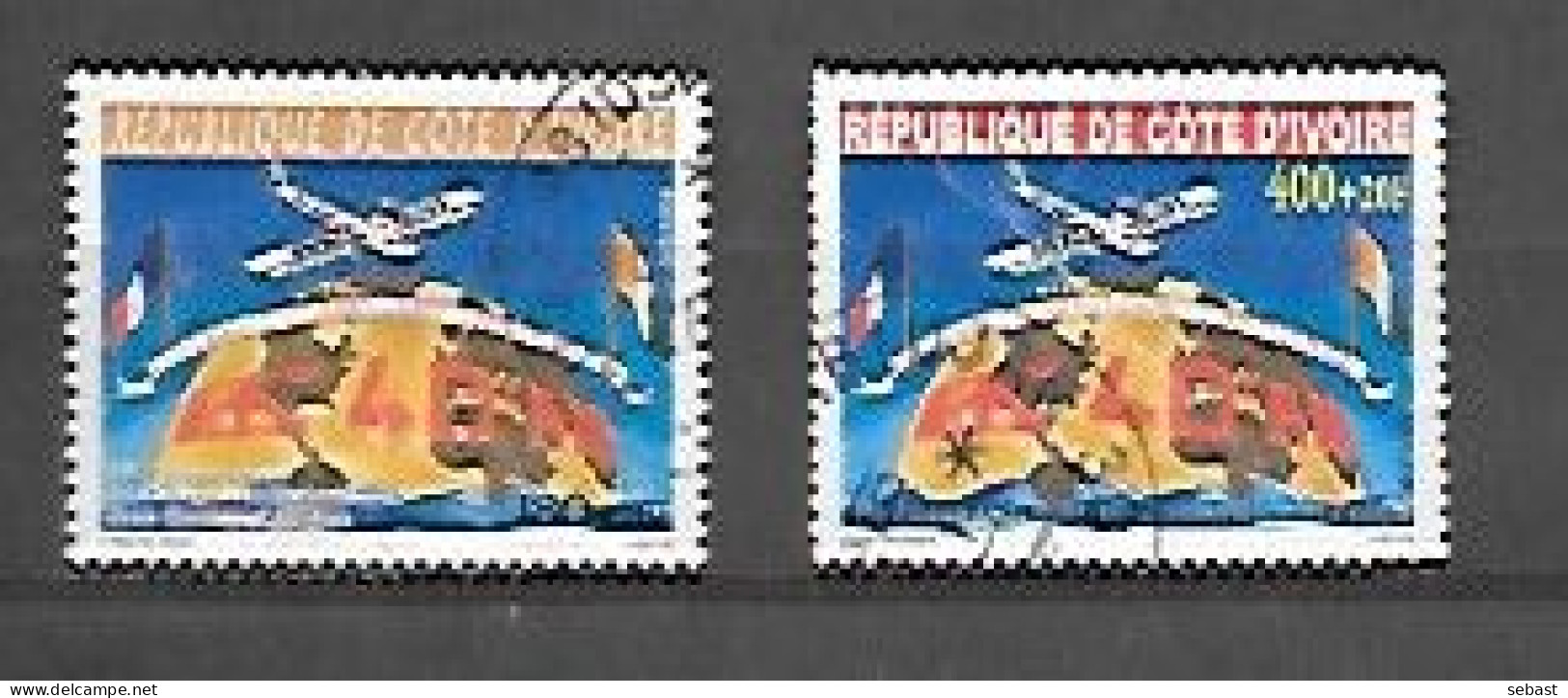 TIMBRE OBLITERE DE COTE D'IVOIRE DE 2002 N° MICHEL 1291/92 - Ivoorkust (1960-...)