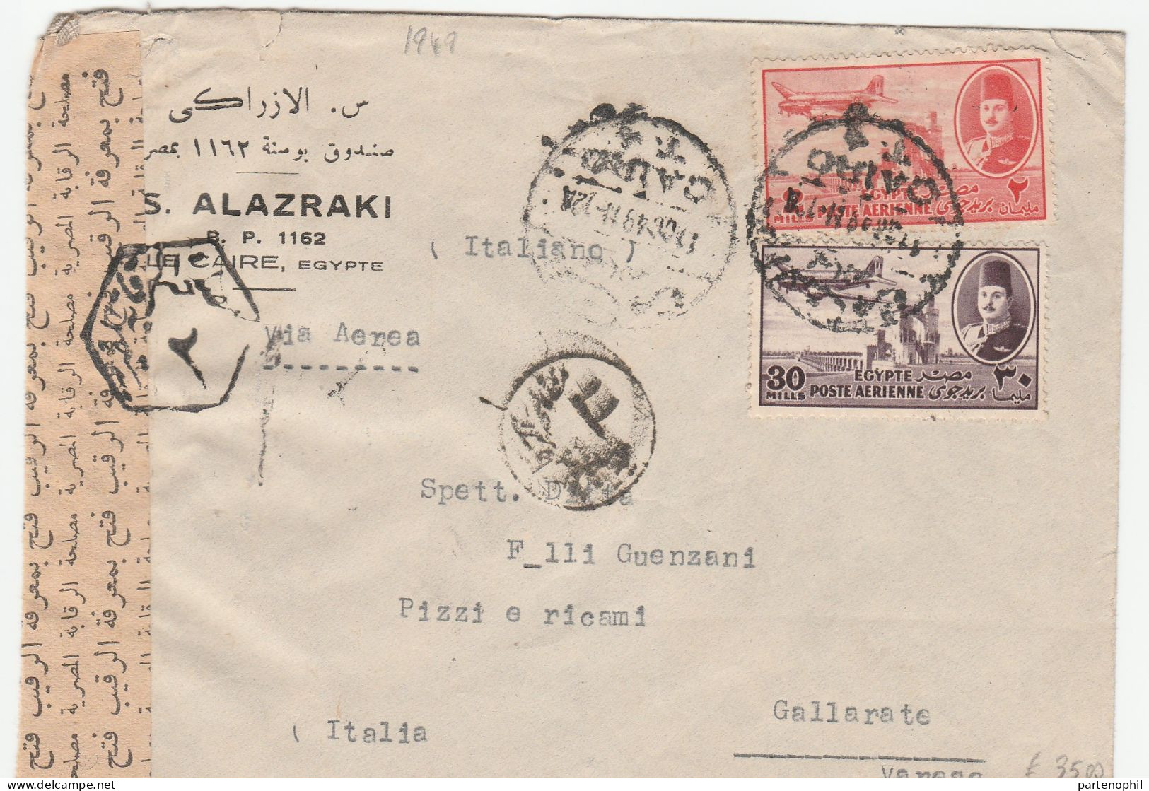 Egypte Aegypthen 1949  - Postal History - Postgeschichte - Storia Postale - Histoire Postale - Cartas & Documentos